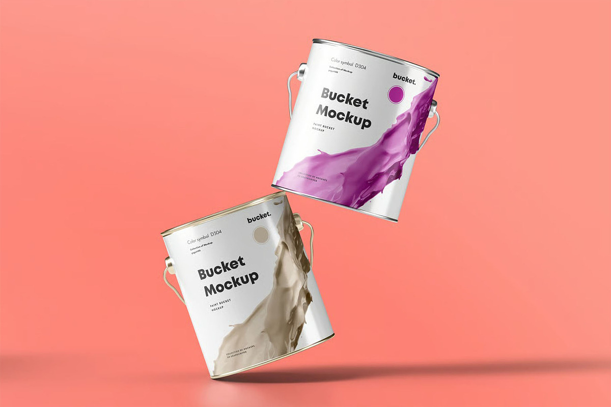 Paint Bucket Mock-up, a Product Mockup by zippypixelstudio (Photo 4 of 12)