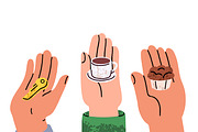 Hands holding tiny items set, a Person Illustration by Good Studio (Thumbnail 2 of 4)