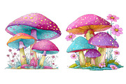 Whimsical Spring Mushroom Clipart, an Illustration by Dream Creation (Thumbnail 7 of 7)