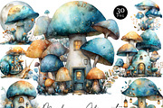 Watercolor Mushroom Clipart, an Object Illustration by Design Scotch (Thumbnail 1 of 8)