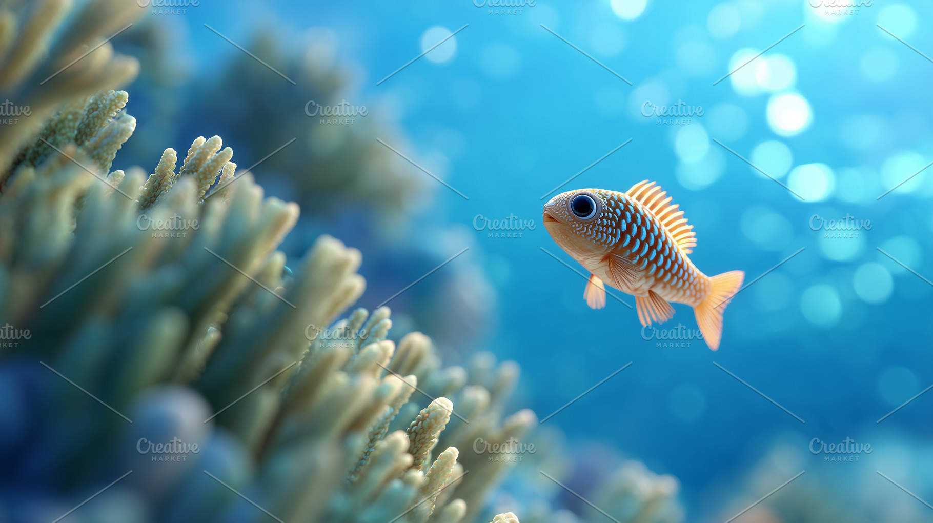 Colorful tropical fish swims near, an Animal Photo by MistyDay