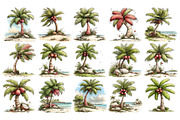 Palm Tree PNG Clipart Bundle, a Decorative Illustration by Nicolle's Colorful Art (Thumbnail 2 of 5)