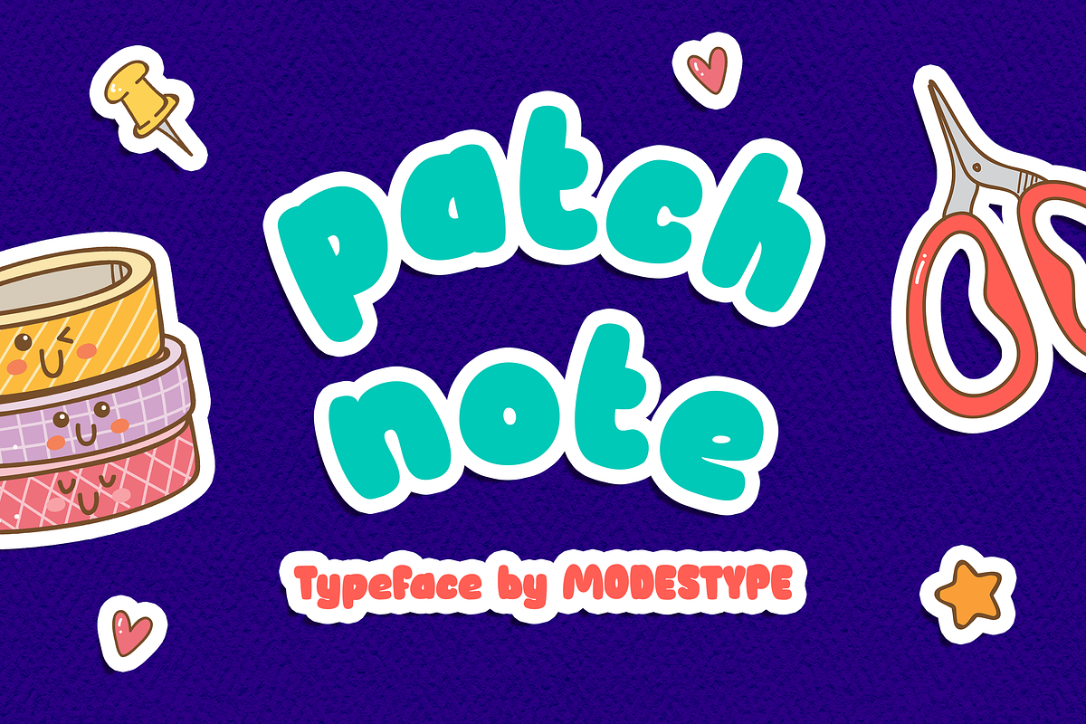 Patch Note - Chubby Kids Font, a Sans Serif Font by Modestype Studio (Photo 1 of 10)