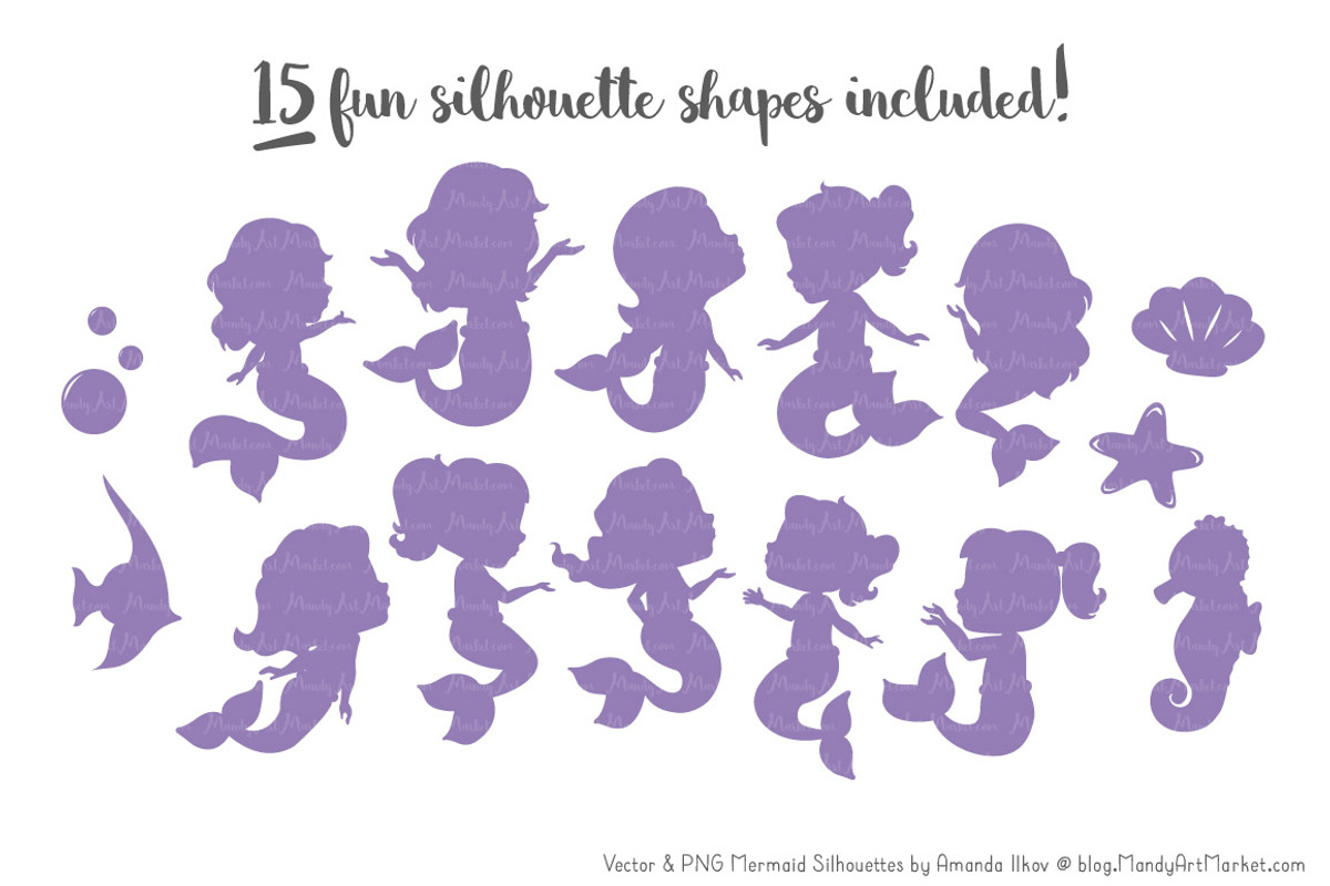 Mermaid Silhouettes in Wildflowers, an Illustration by Amanda Ilkov (Photo 2 of 3)
