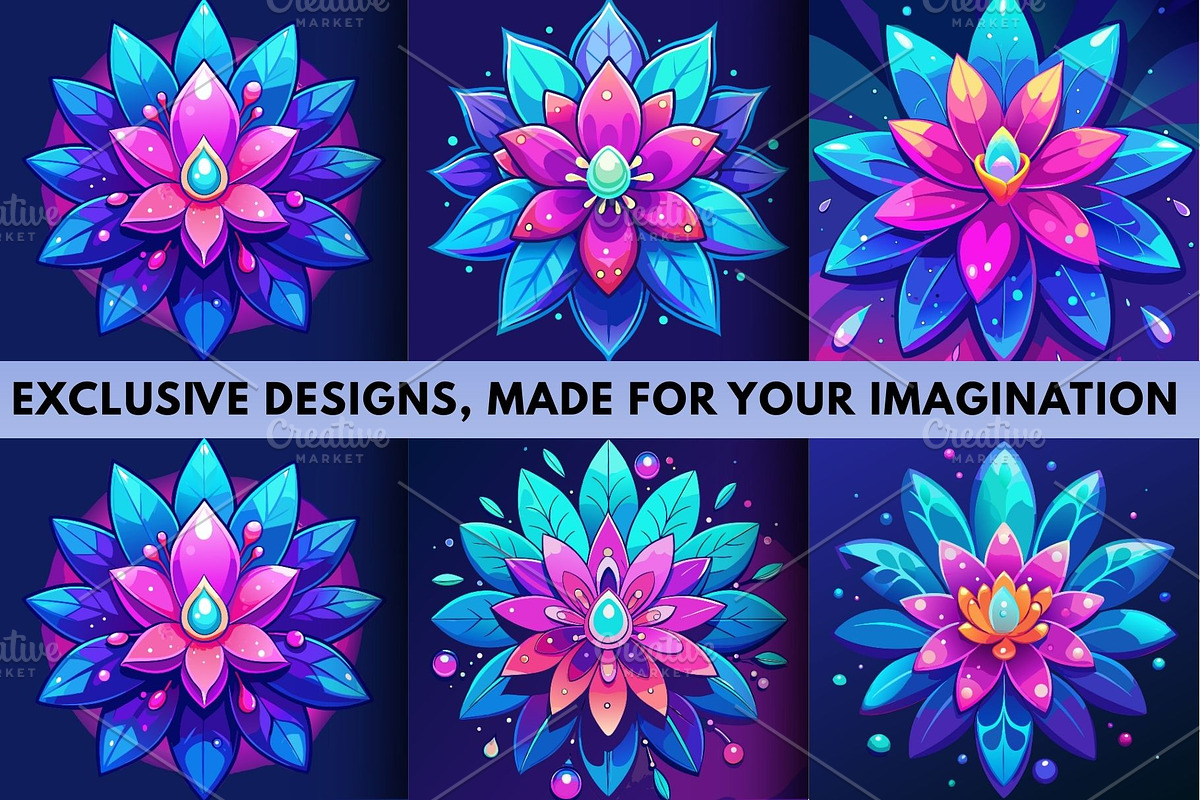 8 Tropical Fantasy Bloom Set, a Decorative Illustration by Crox Studio | Digital (Photo 1 of 2)