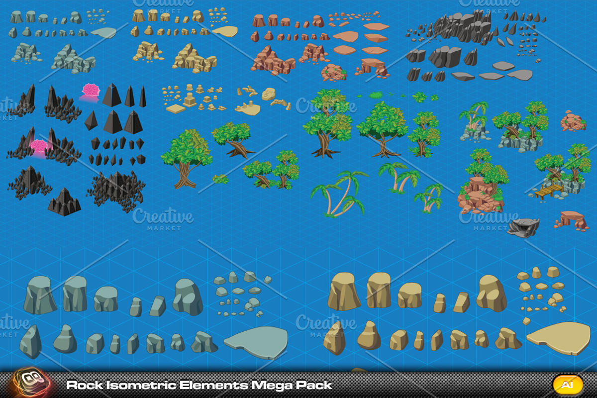 Rock Elements Mega Pack, an Illustration by quicky (Photo 1 of 2)