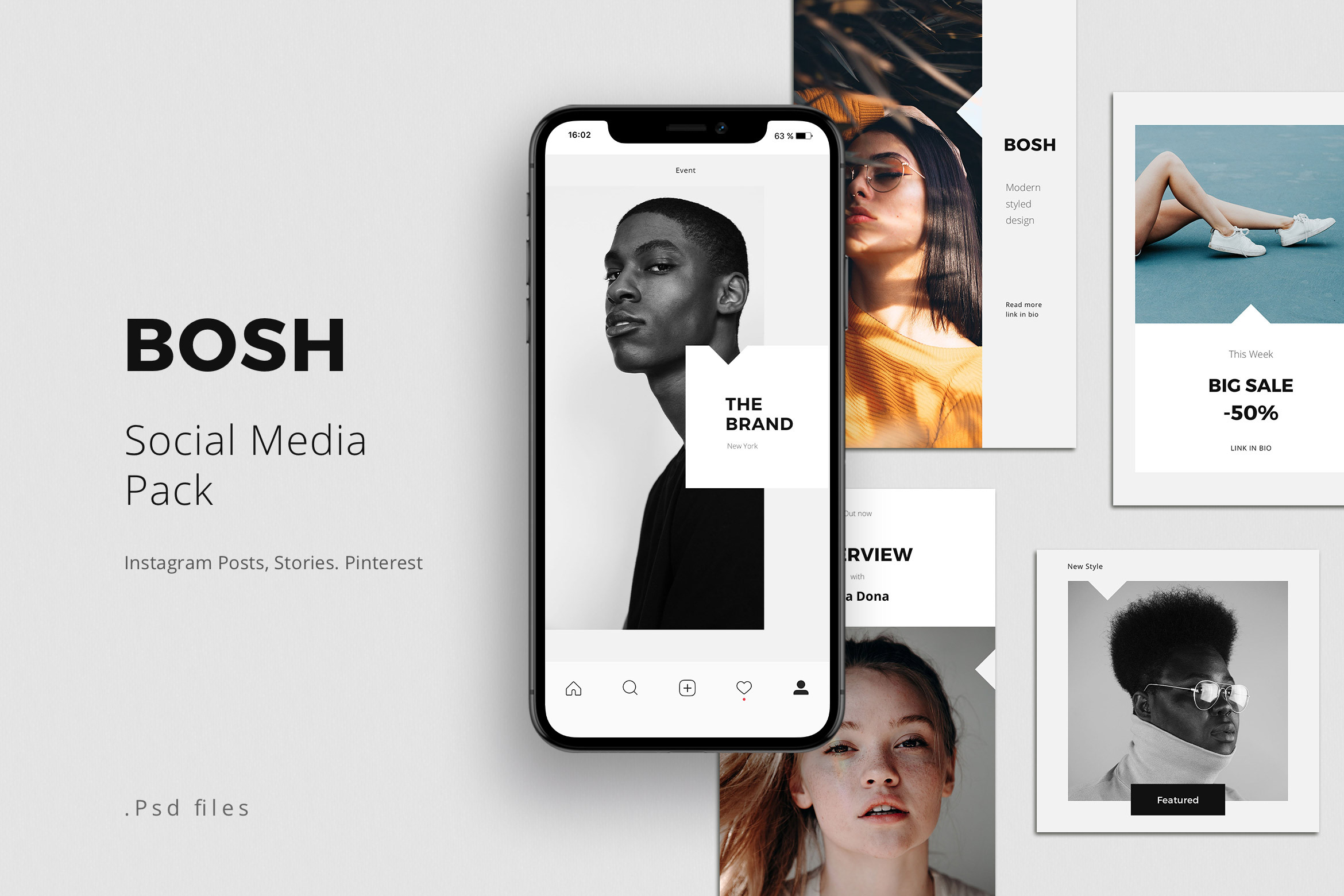 Bosh  Social Media Pack by Pixasquare  Creative Market