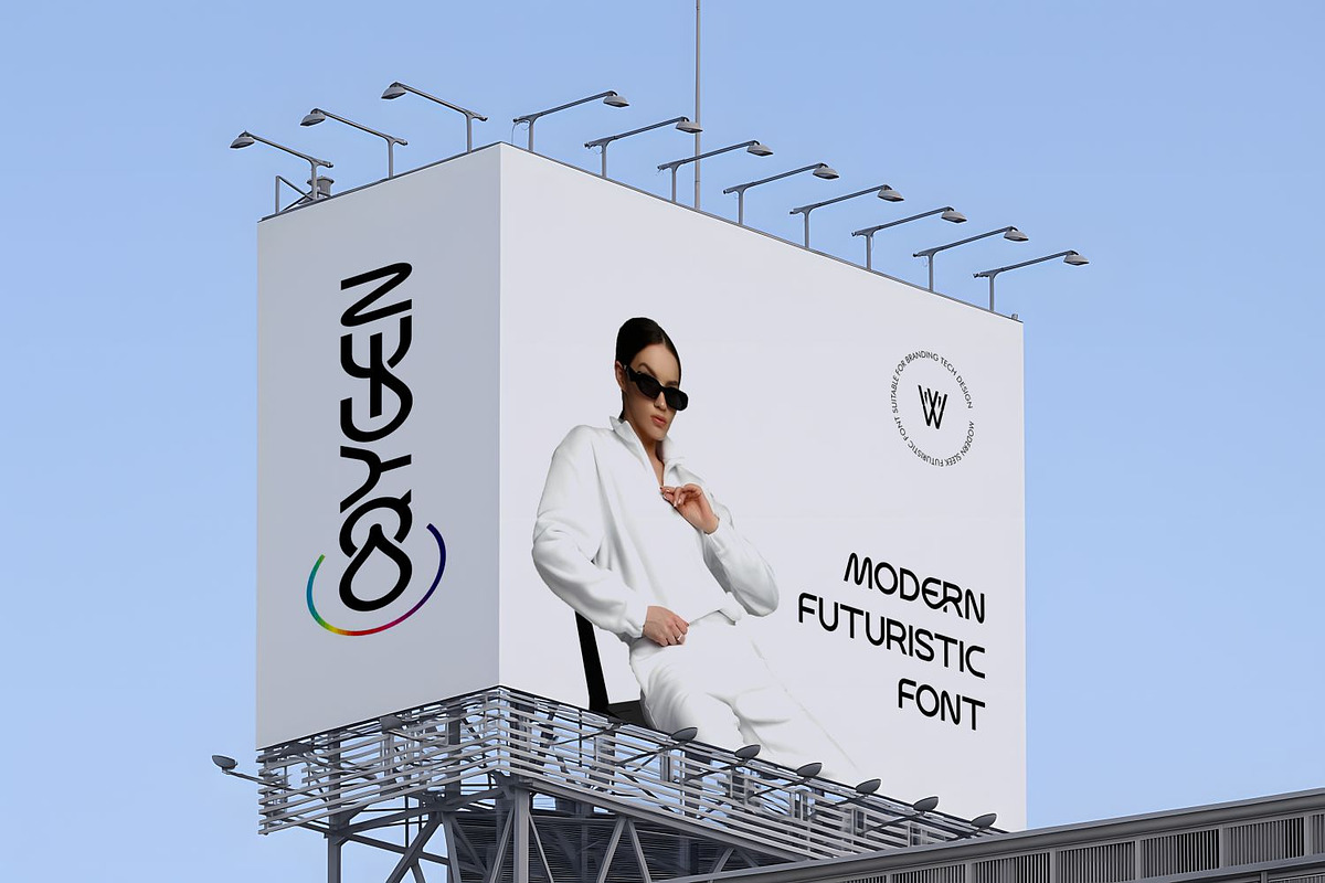 Oqygen - Futuristic Font Logo Brand, a Sans Serif Font by WhymoreArt (Photo 6 of 11)