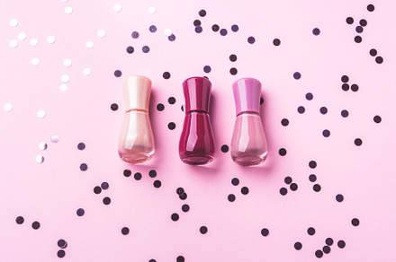 Pink nail polish bottles with sparkl, a Beauty & Fashion Photo by Lifemorning