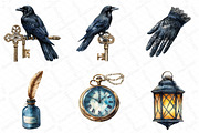 Watercolor Gothic Reverie Clipart Bu, an Illustration by DreamPrint404 (Thumbnail 5 of 7)