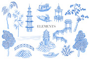 Blue pagoda, a Pattern Graphic by Anyuka (Thumbnail 8 of 8)