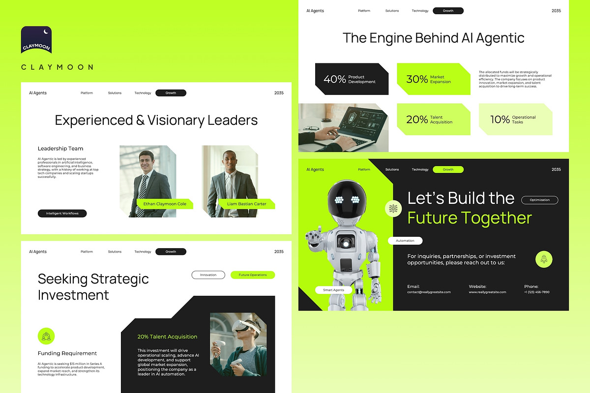 AI Agentic Business Proposal, a Presentation Template by Claymoon Lab (Photo 7 of 7)