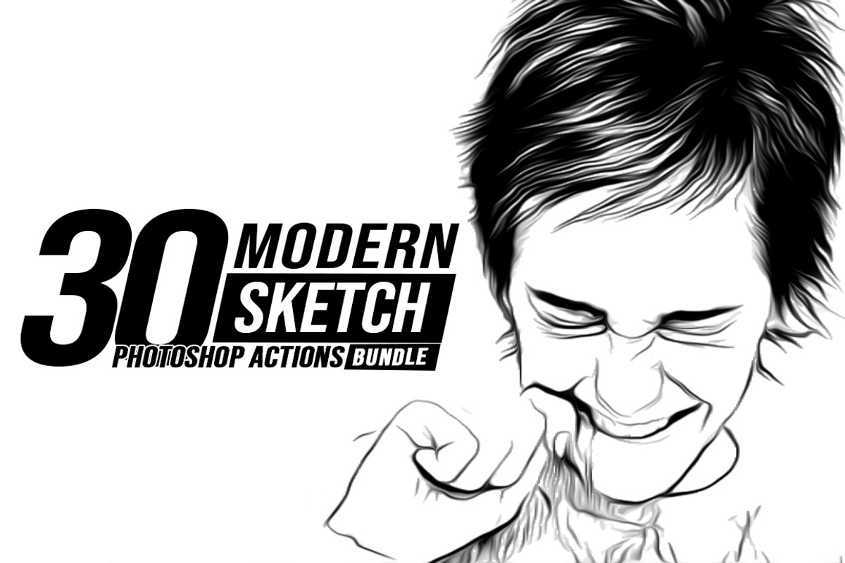 30 Modern Sketch Photoshop Actions, an Action Add-On by Jacpot007 (Photo 1 of 26)