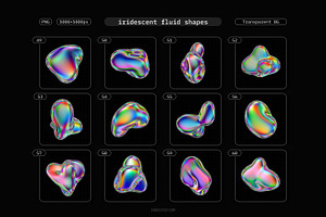 Iridescent Fluid 3D Shapes Pack