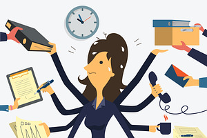 Very busy businesswoman
