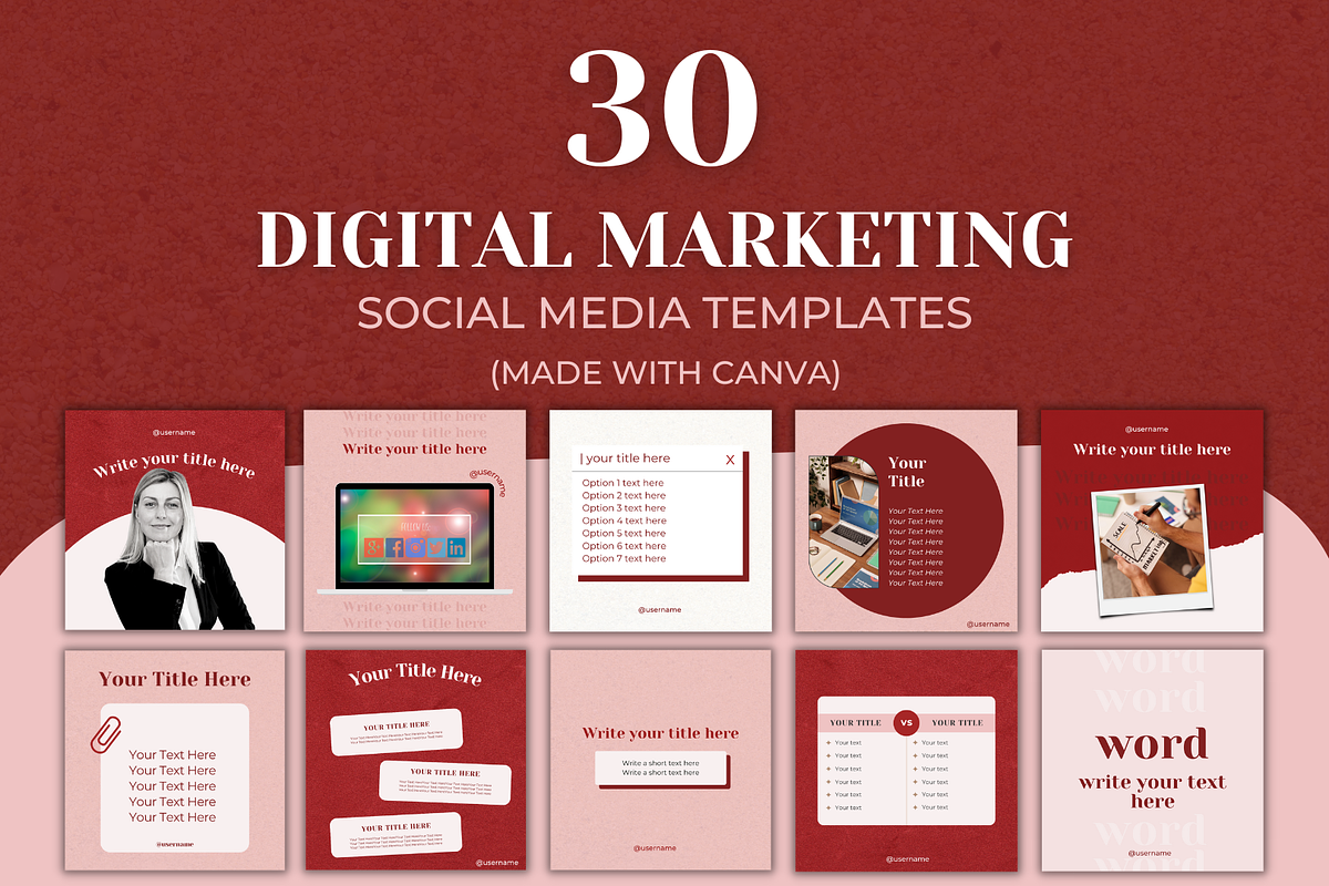 4 in 1 Digital Marketing CanvaBundle, a Social Media Template by Canvagator (Photo 8 of 9)