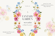 Fantasy Garden summer watercolor set, a Decorative Illustration by AleksaArt (Thumbnail 13 of 20)