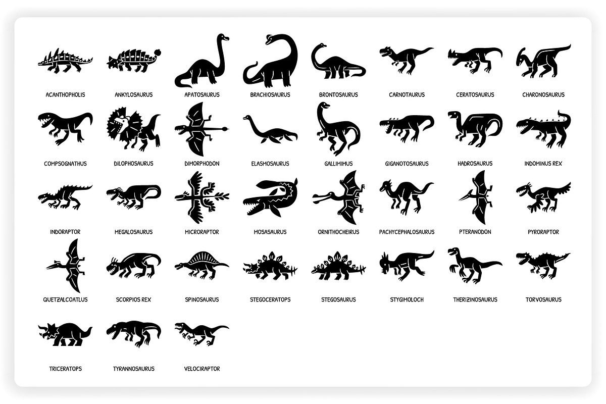 38 Dinosaur Elements x3 Styles, a Graphic by monkik (Photo 19 of 22)