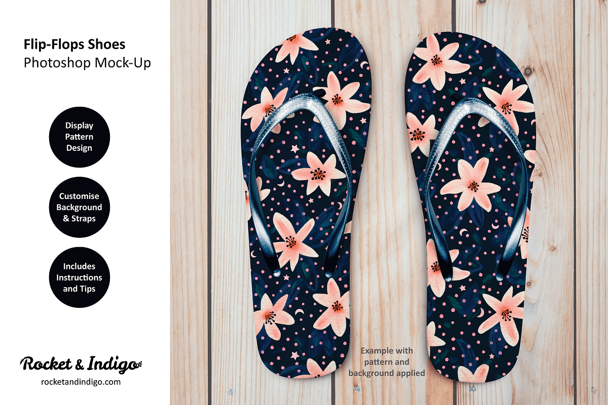 Flip-Flop Shoes Photoshop Mock-Up, a Product Mockup by Rocket & Indigo (Photo 3 of 4)