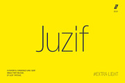 Juzif Extra-Light (Single), a Sans Serif Font by Lella7 (Thumbnail 1 of 18)