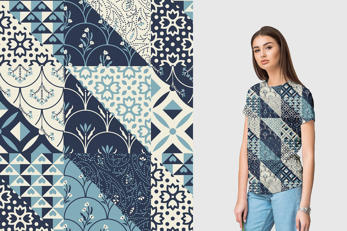 Seamless patchwork, a Pattern Graphic by elyomys (Photo 2 of 3)