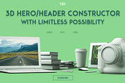 3D Hero/Header Constructor, a Books & Magazine Mockup by Madebyvadim (Thumbnail 3 of 6)