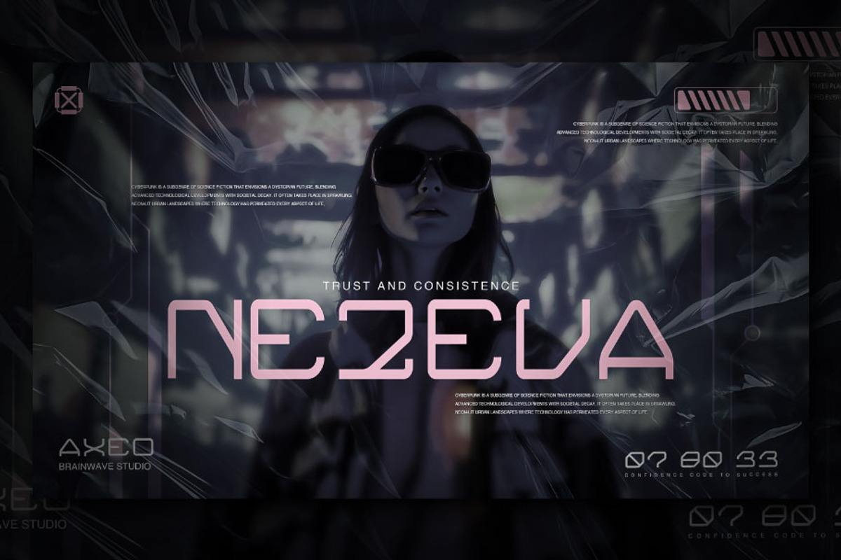 AXEO - Futuristic and Slim Font, a Font by Brainwave (Photo 6 of 18)
