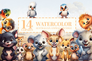 14 Cute Aussie Baby Animals Clipart