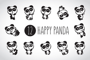 Happy panda (2 sets + 4 pattern)