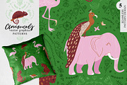 Forest and tropical animals patterns, a Pattern Graphic by WalnutBird (Thumbnail 2 of 8)