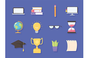 set of education supplies, an Education Illustration by studiogstock