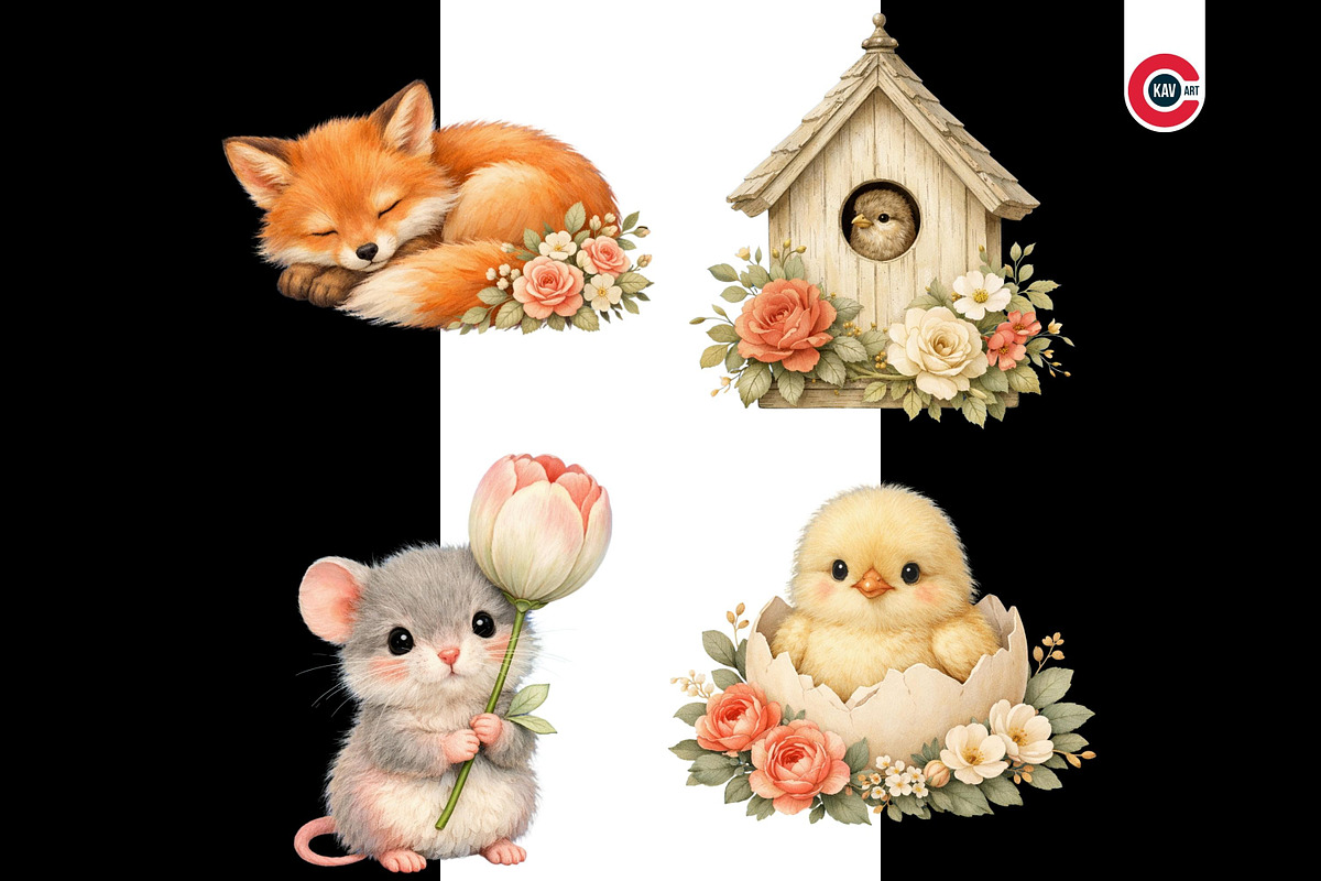 Spring Meadow Animals Clipart, an Animal Illustration by C-Kav (Photo 3 of 14)
