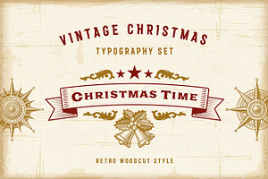 Vintage Christmas Typography Set