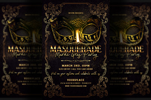 Masquerade Mardi Gras Party Flyer