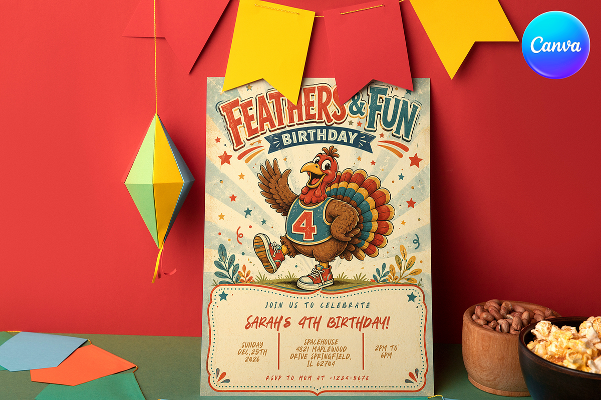 Turkey Style 4th Birthday Invitation, an Invitation Template by InvitingStorys (Photo 2 of 11)