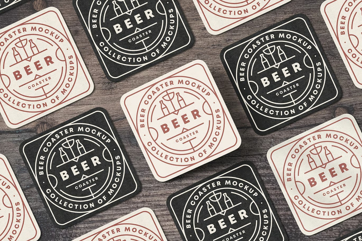 Beer Coaster Mock-up, an Advertising Mockup by zippypixelstudio (Photo 12 of 15)
