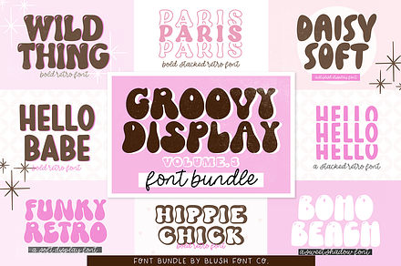 GROOVY DISPLAY FONT BUNDLE V3, a Font by Blush Font Co.