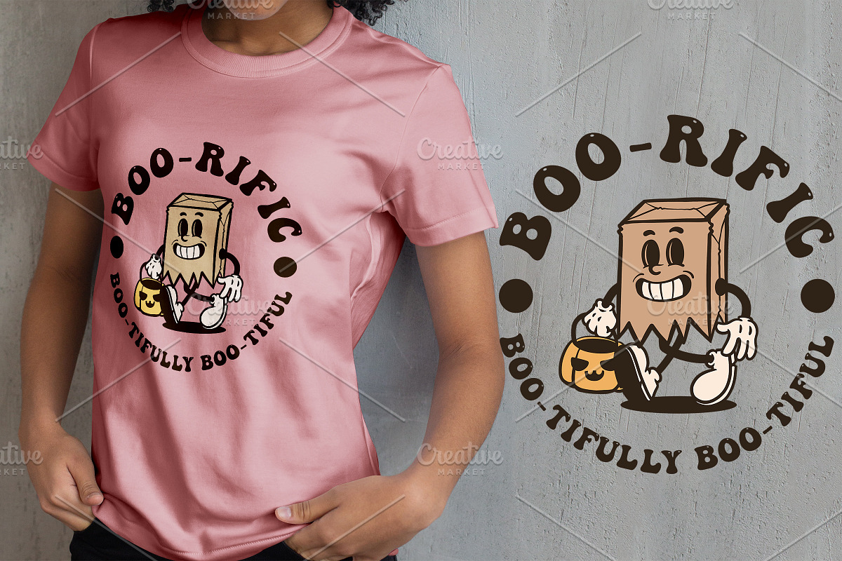 Halloween Paper Bag Vintage Cartoon, an Illustration by vectstudio (Photo 5 of 5)