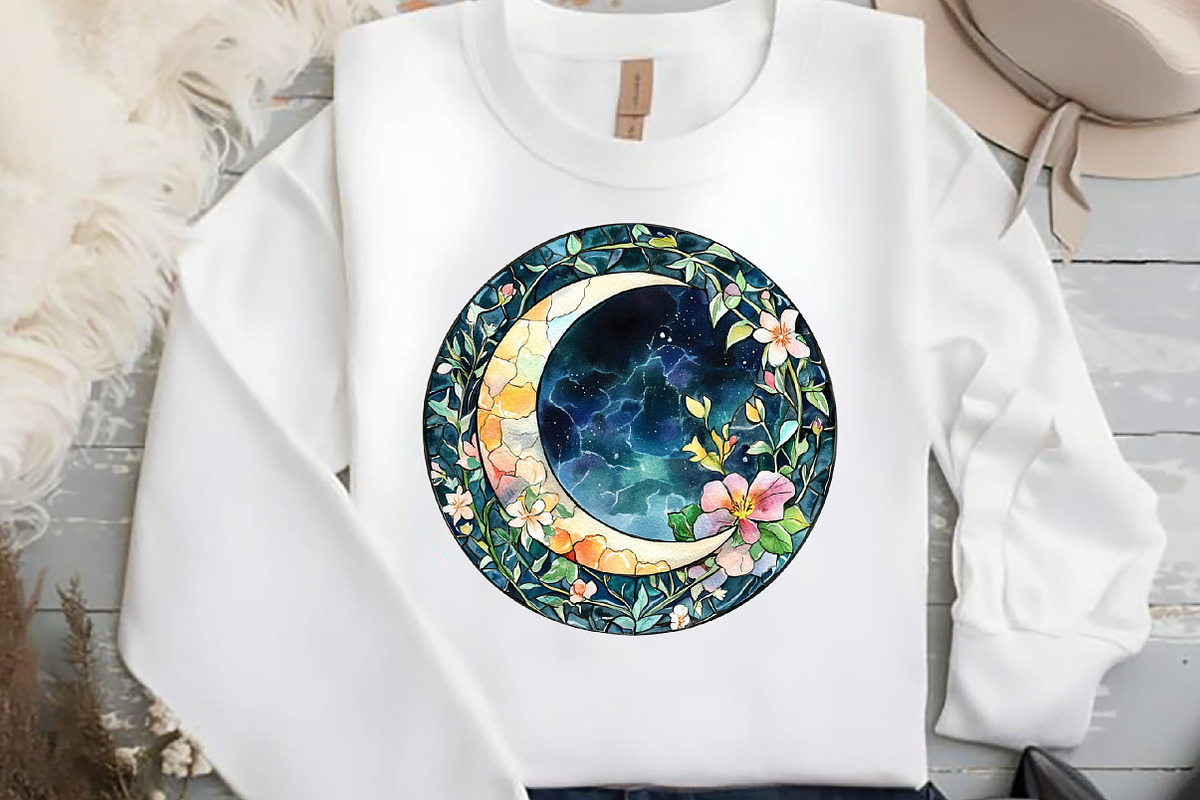 Round Moonlit Nights Stained Glass, an Illustration by DreamCafeArt (Photo 6 of 9)