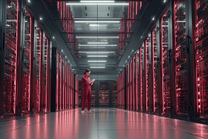 Server Room Laptop, a Business Photo by shahsoft