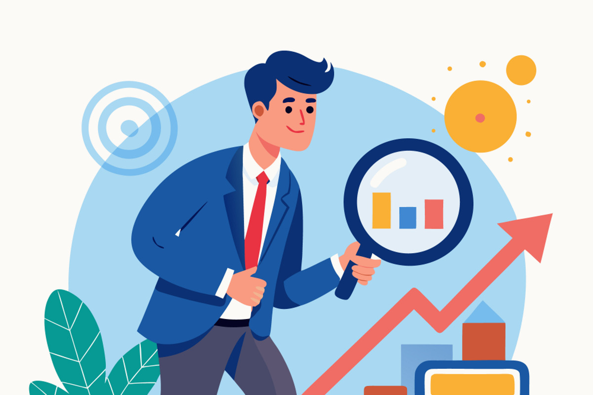 Businessman analyzing growth chart, a Person Illustration by SouravDesign (Photo 3 of 3)