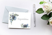 Watercolor dusty blue flowers., an Illustration by yulia.sukhanova (Thumbnail 3 of 3)