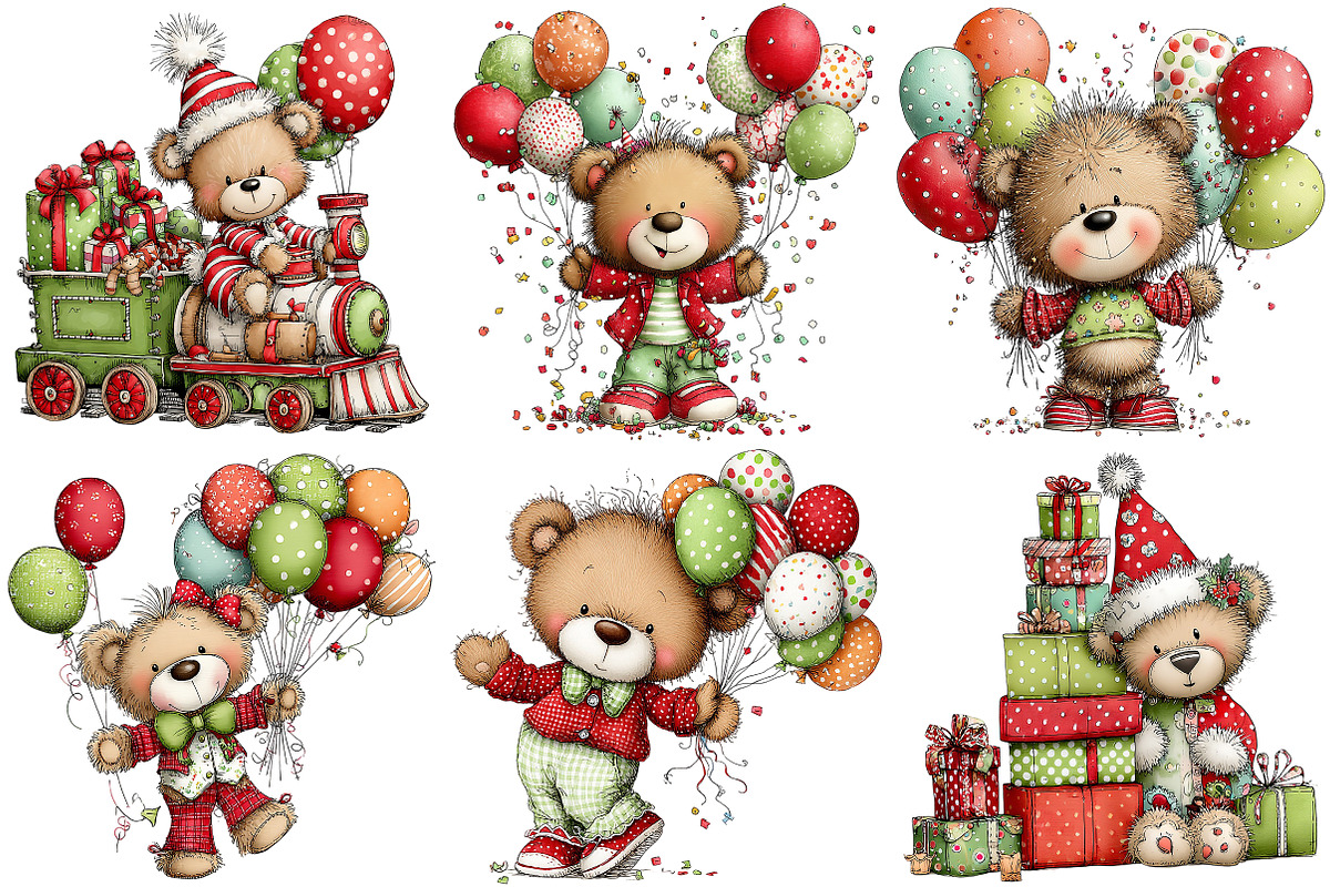 Whimsical Birthday Teddy Bear PNG, an Illustration by Craft Nest (Photo 10 of 11)