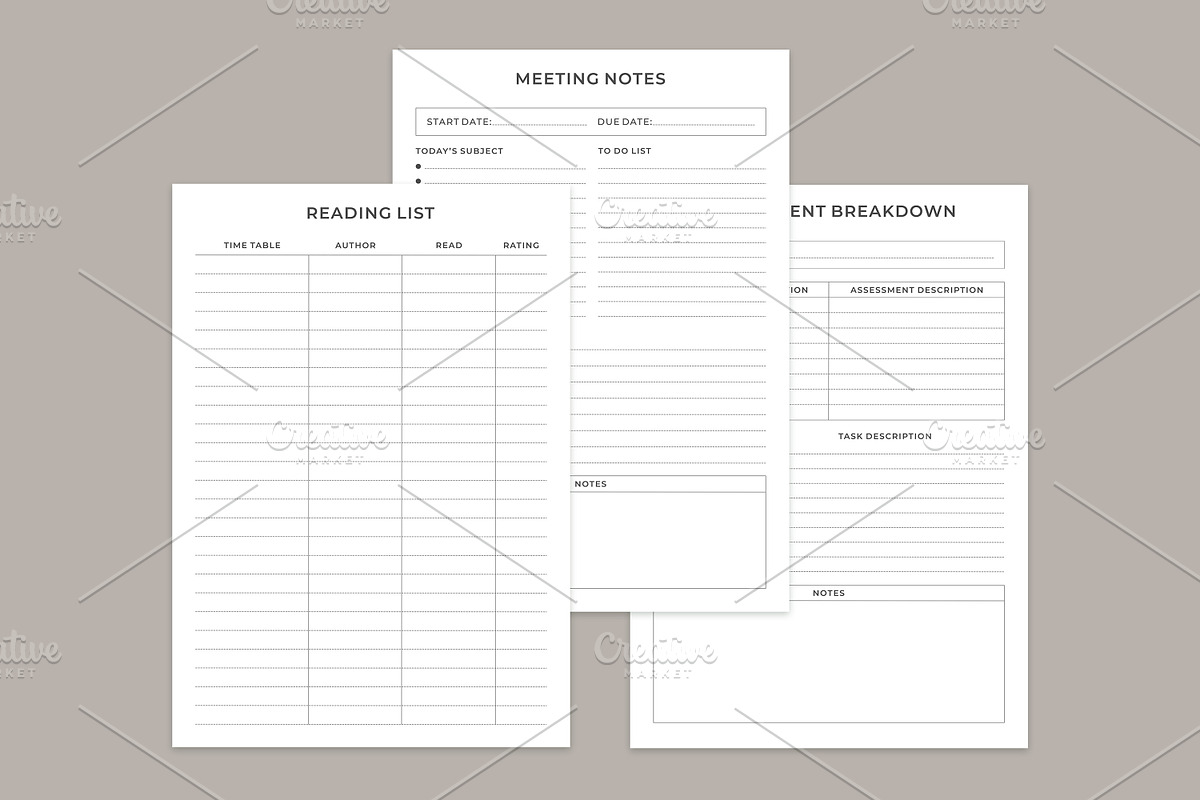 Study Planning Pages Set V-03, a Stationery Template by shahsoft (Photo 3 of 3)