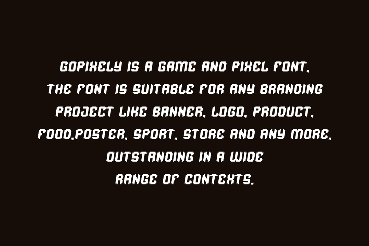 Gopixely - Game & Pixel Font, a Sans Serif Font by QR Design Studio (Photo 4 of 6)