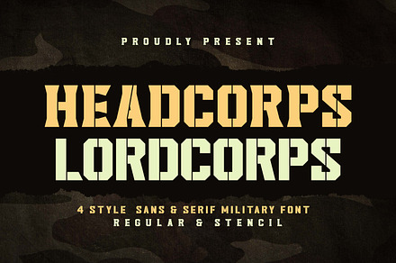 Headcorps & Lordcorps /Military Font, a Sans Serif Font by Almarkhatype