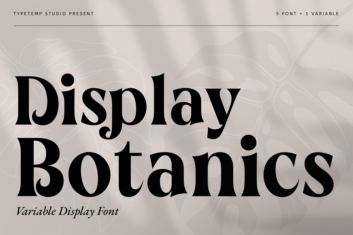 Botanics Display Variable, a Serif Font by Typetemp Studio (Photo 1 of 11)