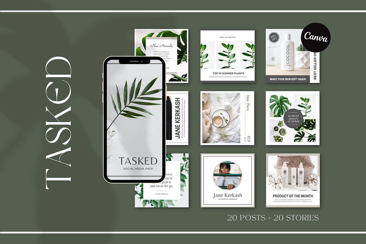 CANVA | Tasked Social Media Pack, a Social Media Template by 9inchideas (Photo 1 of 8)