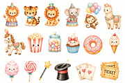 Watercolor Circus Animals Clipart, an Animal Illustration by Villa 11 Estudio (Thumbnail 3 of 6)