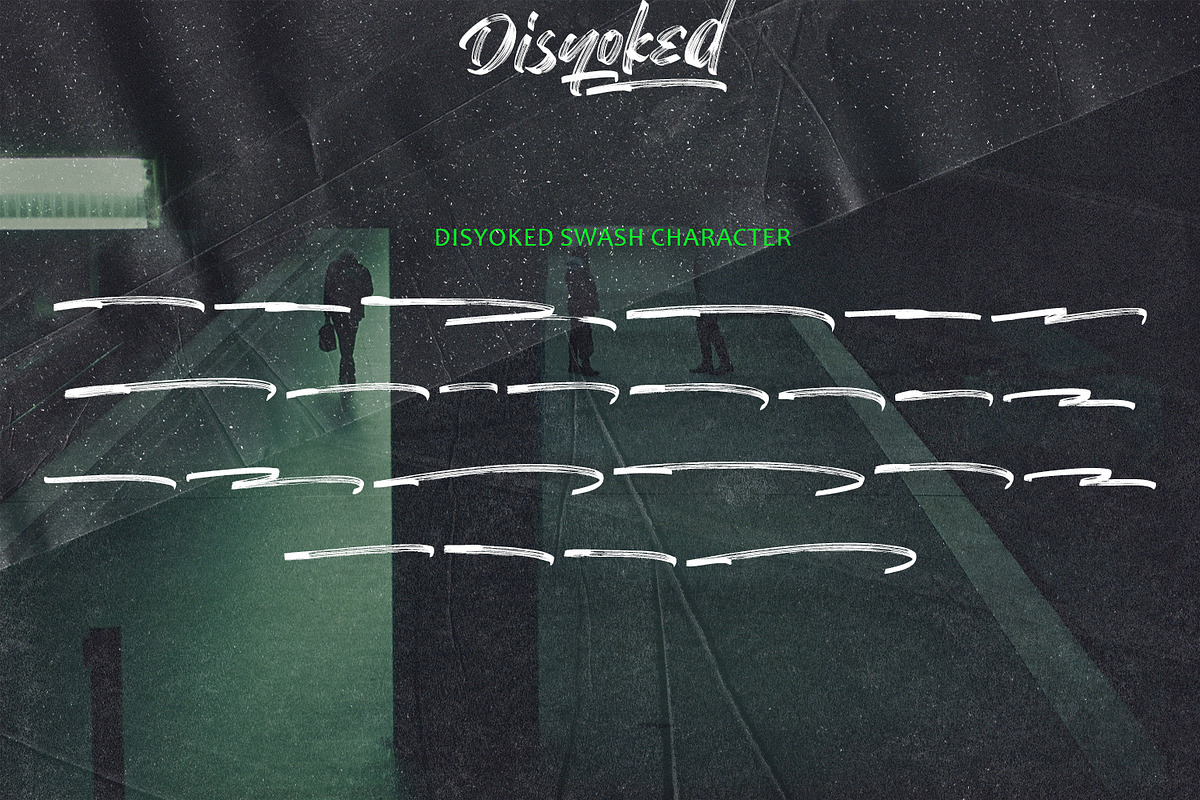 Disyoked - Textured Brush Font, a Font by Arendxstudio (Photo 8 of 8)